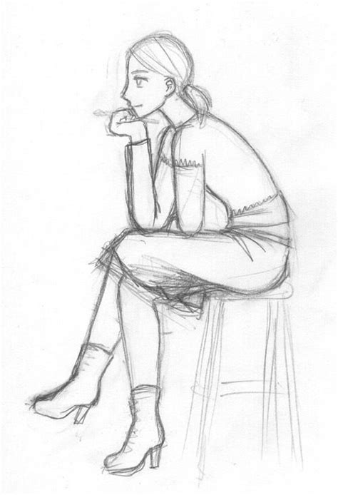 Drawing People Sitting Drawing People Sketches Person Drawing