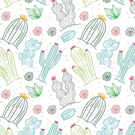 Cactus Pattern Free Vector