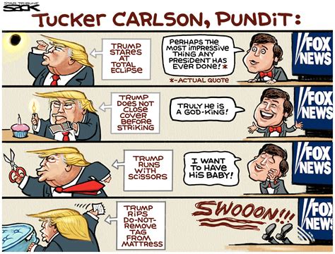 political cartoon u s trump tucker carlson fox news gop loyalty the week