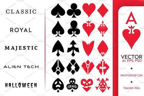 Playing Card Vector Symbols Illustrations ~ Creative Market