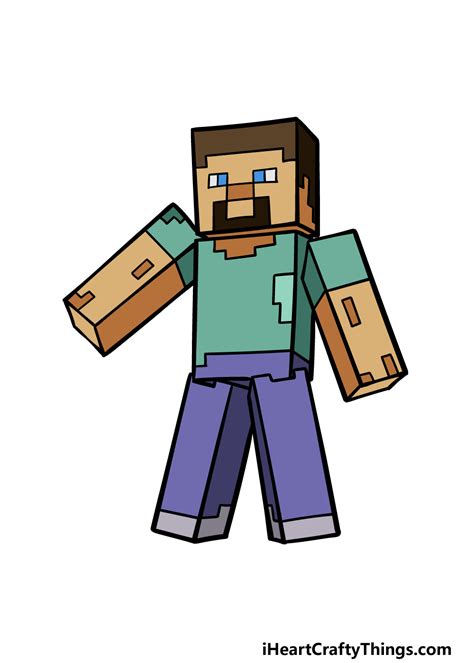 Steve From Minecraft Drawing How To Draw Steve From Minecraft Step By Step 2024