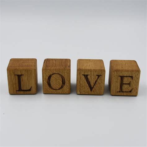 Personalised Solid Oak Letter Cube Single Wooden Block Etsy Wooden
