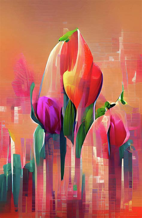 Melting Tulip Surrealism Mixed Media By Georgiana Romanovna Fine Art