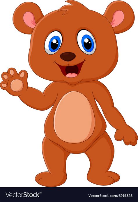 I never thought i'd be saying this, but enough with the snuggling already! Cartoon teddy bear waving hand Royalty Free Vector Image