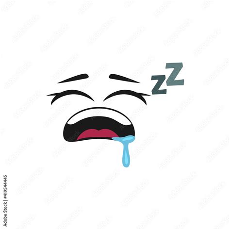 Sleeping Emoji With Falling Saliva And Z Sign Isolated Icon Vector