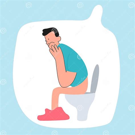 Problems Of Defecation In A Person In The Toilet Poster Of