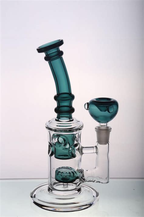 Teal Bong with Sprinkler-Style Percolator - Pretty Pipe Shop