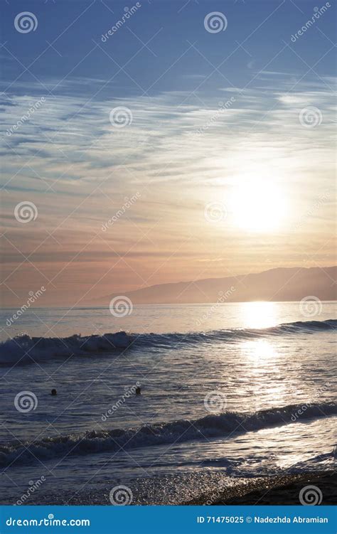 The Pacific Ocean During Sunset Stock Image Image Of Nature Peak