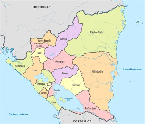 Filenicaragua Administrative Divisions Et Coloredsvg Wikimedia