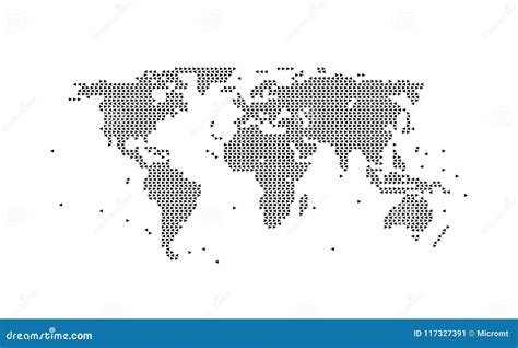 World Map Geometric Black Assembled From Triangles Vector