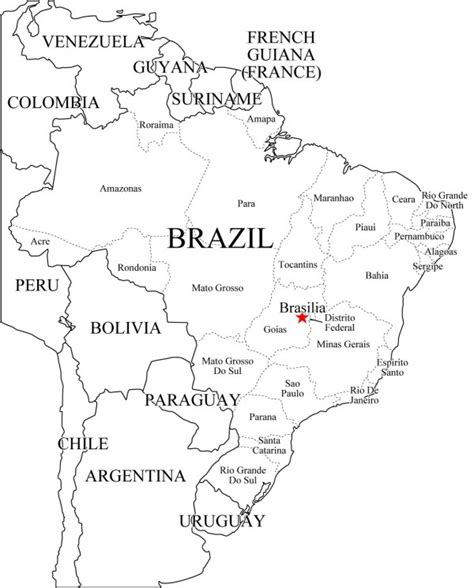 Mapas De Brasil Para Colorear Y Descargar Colorear Imágenes Images