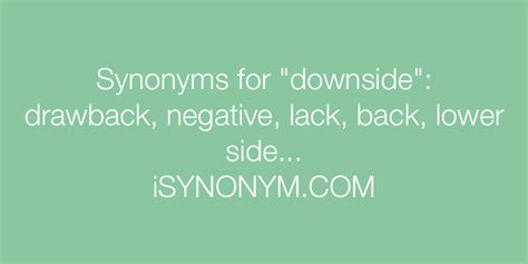 Synonyms For Downside Downside Synonyms Isynonymcom