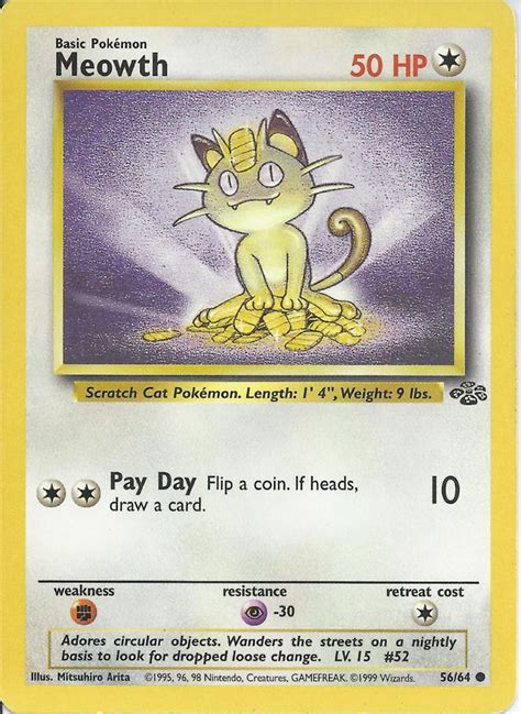Is this a coincidence or is it just me ? Meowth Common Pokemon Card Jungle Series 56/64