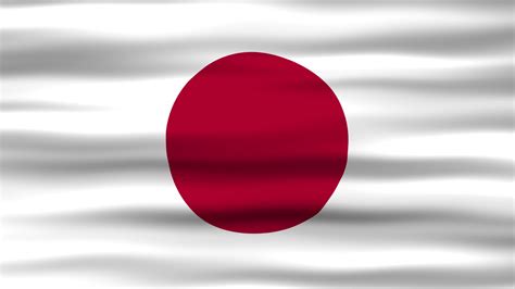 Animação Em Loop Contínuo Da Bandeira Do Japão Bandeira Balançando Ao
