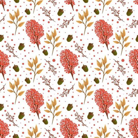 Seamless Pattern With Autumn Leaves Seamless Patterns