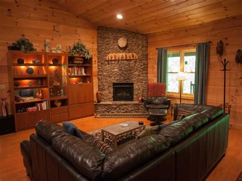 Living Room Glittering Small Log Cabins With Loft Also Knotty Pine Wall