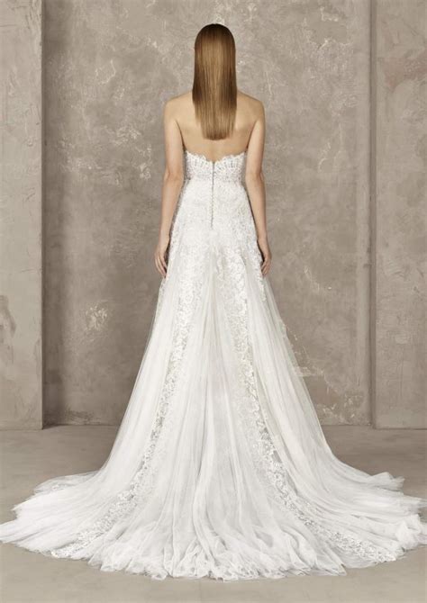Intricate Lace Sheath Wedding Gown Plunging Neckline Modes Bridal Nz