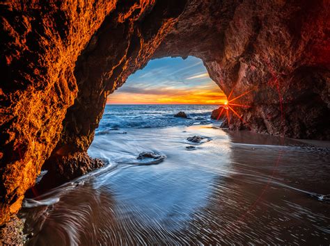Malibu Sea Cave Sunset El Matador State Beach California Fine Art