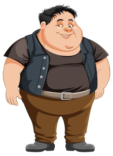 Premium Vector Fat Male Cartoon Character