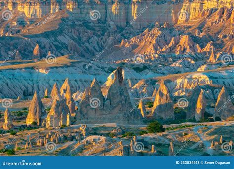 Cappadocia View At Sunset From Asiklar Tepesi In Goreme Stock Image