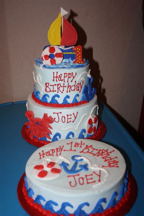 This is the best idea to wish anyone online. Sailor Theme 1St Birthday Cake - CakeCentral.com