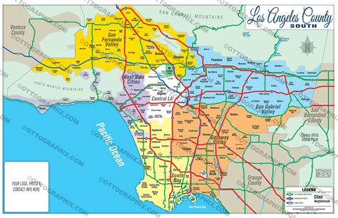 Los Angeles County Map South No Zip Codes Otto Maps