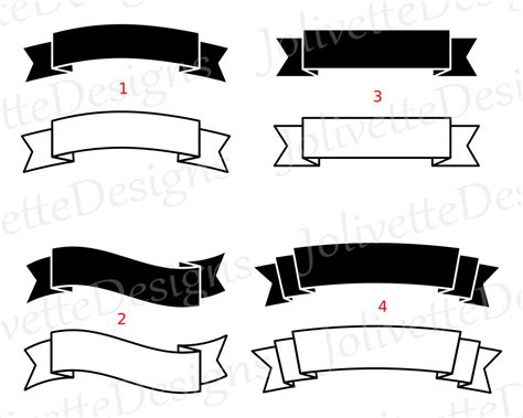 Download Banner Ribbon Label Scroll Clip Art Clipart Design Svg | Etsy