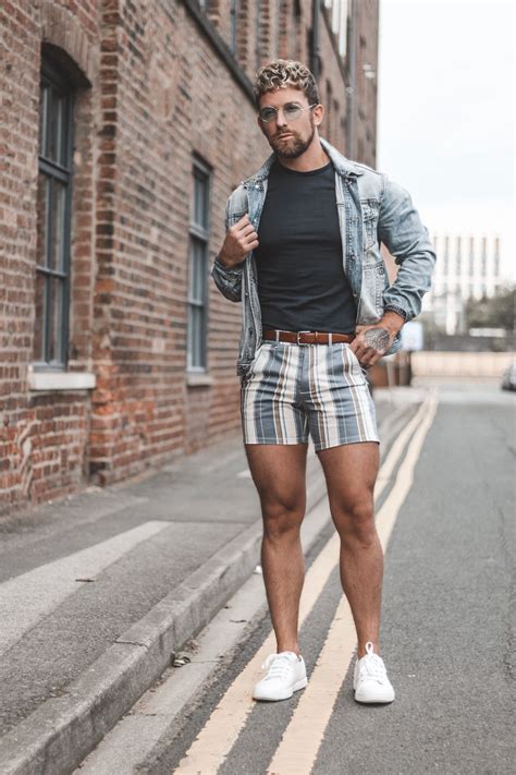 Its Still Warm Enough For Shorts This Denim Jacket And Stripe Short Combo Is My Fav Menstyle