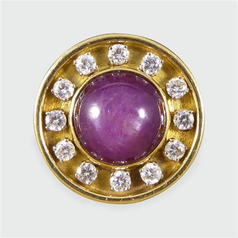 Vintage Cabochon Star Ruby And Diamond Spherical Ring Jewellery Discovery
