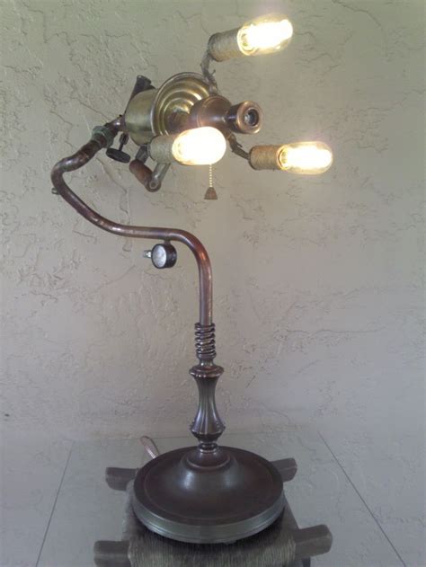 Steampunk Upcycled Lamp Steampunk Lighting Lamp Light Sculpture