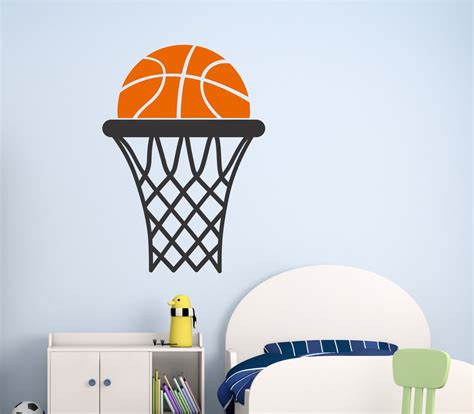 Basketball Wall Stickers Hoop And Ball Sports Decals Basketball Decals