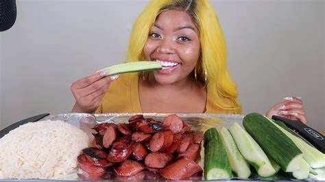 sausage cucumbers and rice 먹방 mukbang youtube