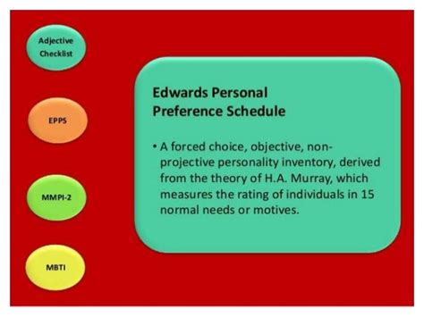 Edward Personal Preference Scales