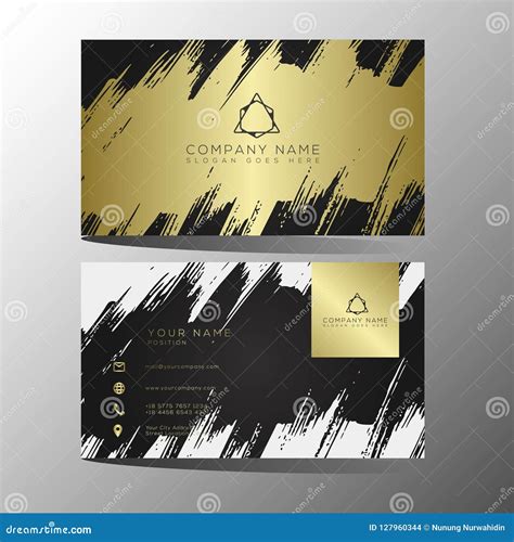 Luxury And Elegant Black Gold Business Cards Template On Black