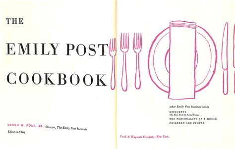 The Emily Post Cookbook 1951 Post Emily