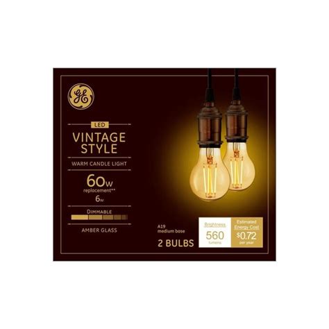 Above all, we are family, friends, and artists. GE Vintage 60-Watt EQ A19 Warm Candle Light Dimmable ...