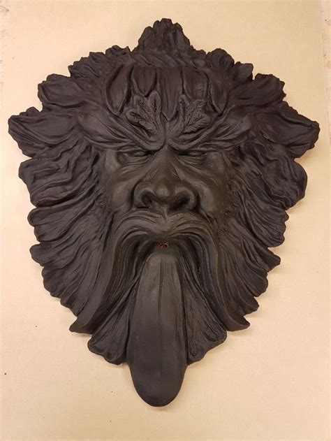 This Beautiful Black Green Man Is One Of Our Flagship Wall Plaques It Is A Large Decorative