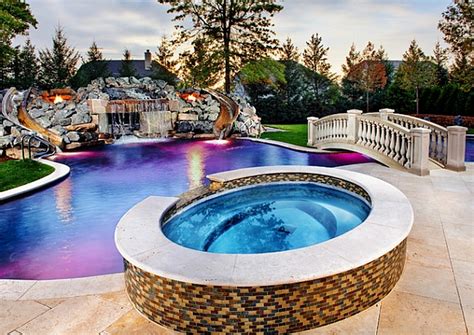 20 Awesome Swimming Pools With Water Slides Homes Of The Rich