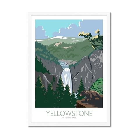 yellowstone poster print wall art yellowstone national park etsy