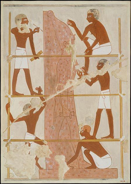 Depiction Of Wooden Scaffolding From The Tomb Of The Vizier Rekhmire ~1450 Bc Metropolitan