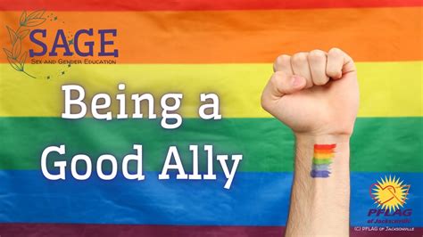 Good Allyship Pflag Of Jacksonville S Lgbtqia Sex And Gender Education Sage Program Youtube
