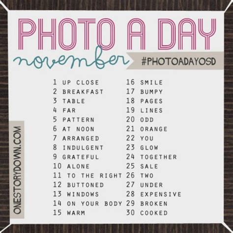 November 2012 Photo Challenge Photography Challenge Photo A Day