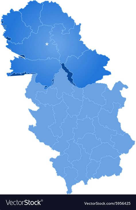 Map Of Serbia Autonomous Province Of Vojvodina Vector Image