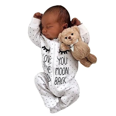 Muqgew Newborn Infant Rompers Baby Boy Girl Letter Star Print Hooded