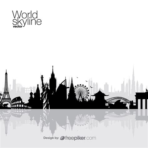 Freepiker World Skyline Cityscape Travel And Tourism Vector