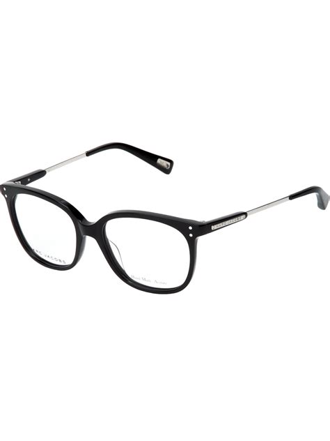 marc jacobs square frame glasses in black lyst