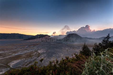 Beautiful View Of Mount Bromo And Mount Batuk Indonesia During The