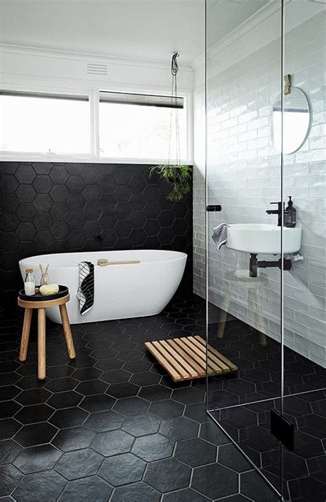 Hell, black tile of any shape or size, paired with. 60 Stylish Hexagon Tiles Ideas For Bathrooms - DigsDigs