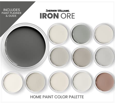 Iron Ore Paint Color Palette By Sherwin Williams With Etsy