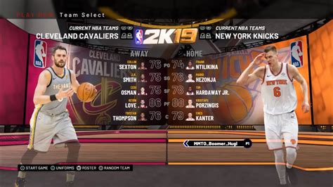 Nba 2k19 Cleveland Cavaliers Vs New York Knicks Ps4 Youtube